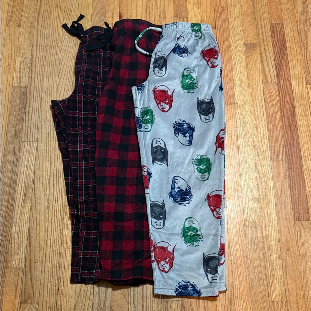 Men’s Bundle Superhero and Plaid Pajama Bottoms